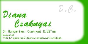 diana csaknyai business card